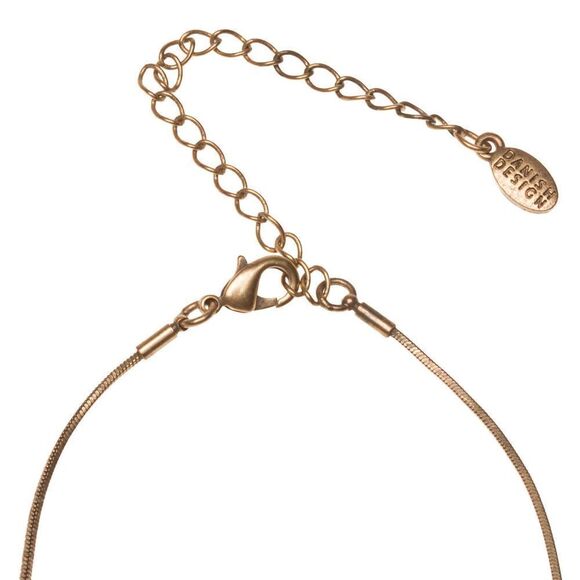 PILGRIM Goldtone Black Enamel Flower Link Necklace - Picture 2 of 3